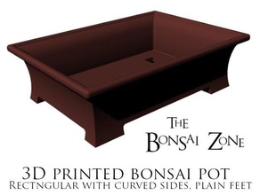 pot bonsaï plaine rectangulaire à côtés incurvés pas1 l'art du nigel saunders pots de la zone 3d print model - Mito3D