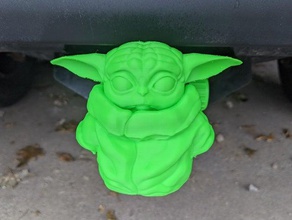 baby yoda hitch cover 3d print model - Mito3D