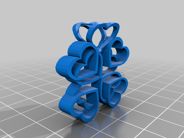 heart clover jewelry pendant 3D print model - Mito3D