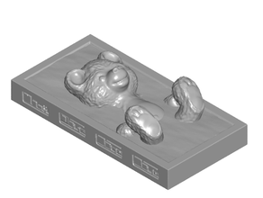 carbonite encased teddy bear w optional control panels 2 stands animal starwars star wars 3d print model - Mito3D
