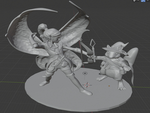squirrelfolk wizard sprite familiar taller than herself dungeons dragons 3d print model - Mito3D