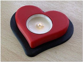 heart candle love tea light tealight waxine 3d print model - Mito3D