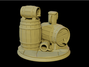 rpg miniature - beer barrel d&d 3d print model - Mito3D