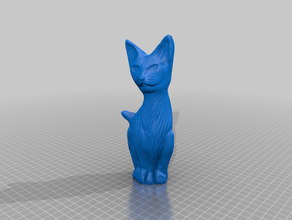 ahşap kedi heykel stl geometrik 3d print model - Mito3D