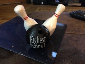 bowling trofeo punteggio più alto 3d print model - Mito3D