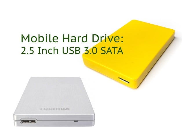 mobile hard drive 25 inch usb 30 sata hdd 3D print model - Mito3D