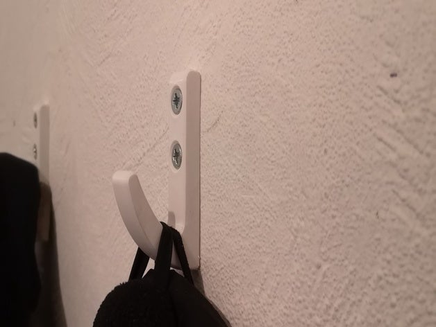 simple hook v2 wall 3D print model - Mito3D