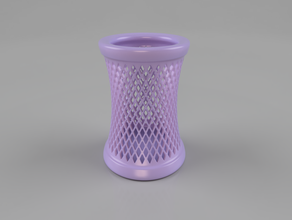 pen holder art desk organizer geometric geometrical design pencil cup 3d print model - Mito3D