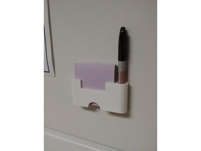 fridge post-it marker holder magnet pen sticky note 3d print model - Mito3D