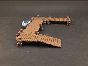 boat dock system 28mm miniatures gaming boardgame boardgames dnd miniature fantasy scenery scatter terrain 3d print model - Mito3D