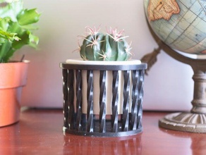 espiral de plantio cactos cactus plantador interior jardim um vaso planta plantadeira plantadores igrejas plantas suculenta suculentas titular pote 3d print model - Mito3D