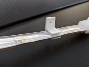 90 degree led strip clip - thumbtack pushpin mount 3d print model - Mito3D