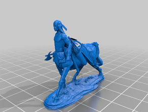 plaines centaure tomahawk cheveux longs donjons dragons 3d print model - Mito3D