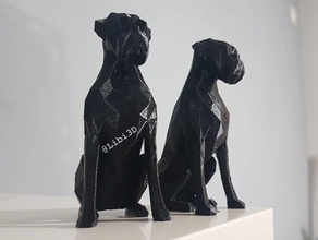 boxer low poly cão animais baixa contagem de polígonos lowpoly animal estimação 3d print model - Mito3D