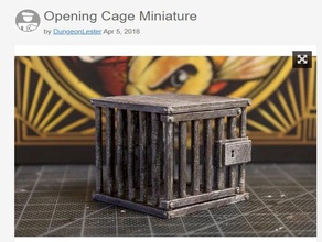 opening cage miniature optimized printing d&d dice tray dungeons dragons miniatures pen paper table top 3d print model - Mito3D