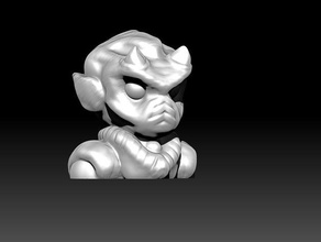 alien bust cute exercise little mindcontrol mini miniature scifi scultpure simple world 3d print model - Mito3D