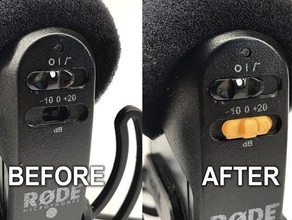 rode videomic pro - switch knob autodesk fusion 360 fusion360 madewithfusion360 replacement part parts videomicro 3d print model - Mito3D