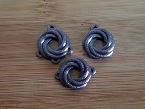 knot earring chandelier & link bracelet charm 3d print model - Mito3D