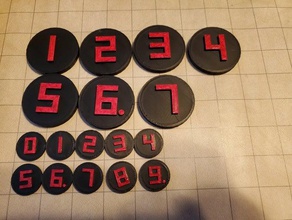numbered tokens d&d dungeons dragons game token 3d print model - Mito3D
