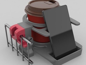 collapsible shopping cart cup holder phone hook 3d print model - Mito3D