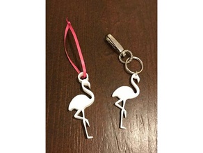 flamingo portachiavi 3d print model - Mito3D