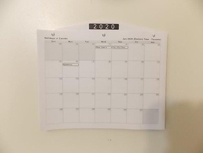 calendar holder 3d print model - Mito3D