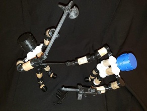 corkmen modelo articulado cortiça amigos alabarda metralhadora espada 3d print model - Mito3D