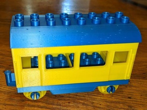lego duplo train car wagon snap together 3d print model - Mito3D