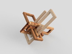oskar ' s Büroklammern puzzle van deventer 3d-puzzles burr puzzles schwierige Rätsel Holz-puzzle 3d print model - Mito3D