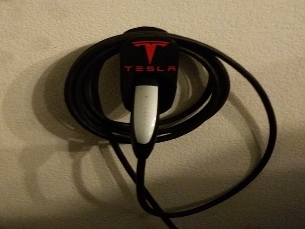 tesla presa a muro cavo organizzatore - versione più grande 3D print model - Mito3D