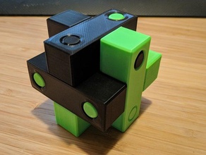 pin hole puzzle sconosciuto Puzzle 3d burr bava di 3d print model - Mito3D
