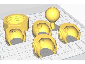 mejora de la bola cavidad articulación socket rótula snapfit 3d print model - Mito3D