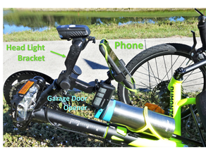 faro telefono accessorio di montaggio catrike recumbent dumont anteriore iphone bicicletta recumbent-trike 3d print model - Mito3D
