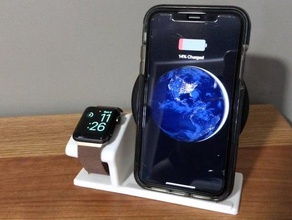 l'amélioration de téléphone sans fil regarder stand apple watch station charge l'iphone mophie chargeur 3d print model - Mito3D