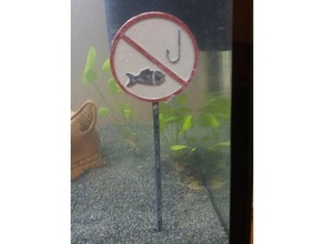 pas de pêche signe l'aquarium du poisson aquarium réservoir poissons panneau signalisation 3d print model - Mito3D
