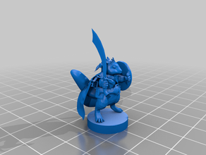squirrelfolk druidess cimitarra masmorras e dragões 3d print model - Mito3D