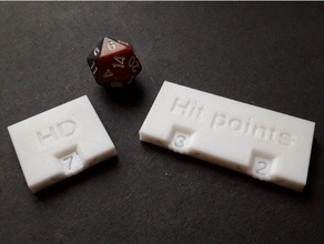 d&d 5e hit points tracker dnd dungeons dragons point roleplaying 3d print model - Mito3D