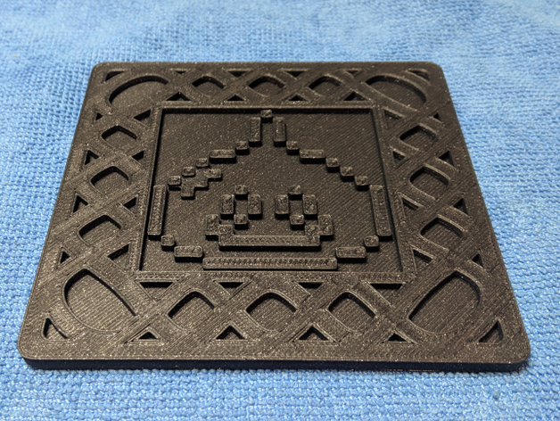 8-bit videogame coasters - dragon quest remix dracky warrior slime 3D print model - Mito3D