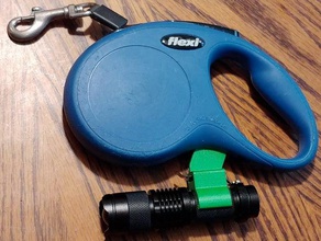 flexi leash ultrafire mini flashlight holder dog mount 3d print model - Mito3D