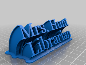 hunt2 sweeping 2-line name plate text customized 3d print model - Mito3D