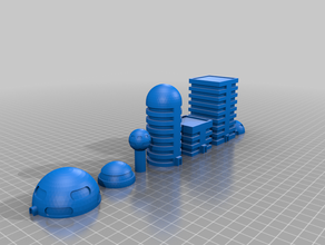 assortiment de dragon ball bâtiments 1 3d print model - Mito3D