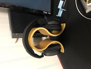 headphones stand desk headphone holder 3d print model - Mito3D