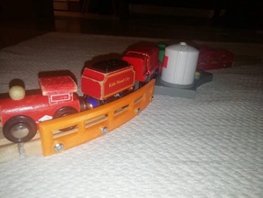 wooden track railing brio compatible train toy 3d print model - Mito3D