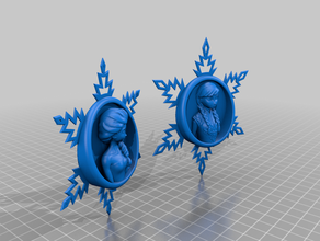 congelados anna & elsa flocos de neve floco 3d print model - Mito3D