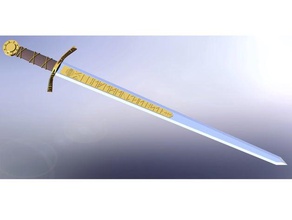 excalibur full scale parts cosplay cosplays accessory prop weapon merlin sword 3d print model - Mito3D