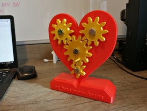 mechanical heart gears gift valentine 3d print model - Mito3D