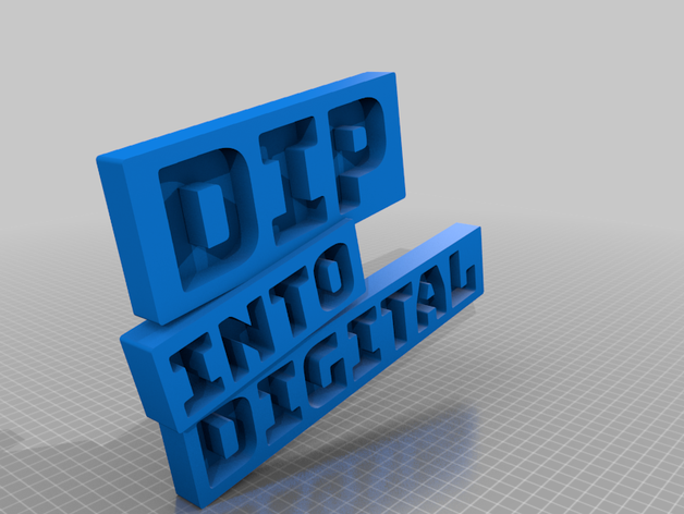 sumergir en digital logotipo 3D print model - Mito3D