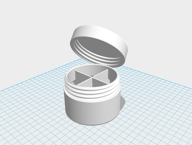 round box 1 2 4 6 partitions logo lid pill container screw storage storgage 3D print model - Mito3D