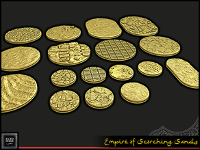 empire scorching sands - round bases 28mm dnd dungeons dragons miniature pathfinder rpg tabletop wargaming 3d print model - Mito3D