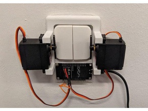 doble interruptor de la luz del cuadro control esp8266 mecánica soporte servo smarthome 3d print model - Mito3D